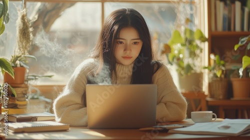 The Woman with Laptop Serenity