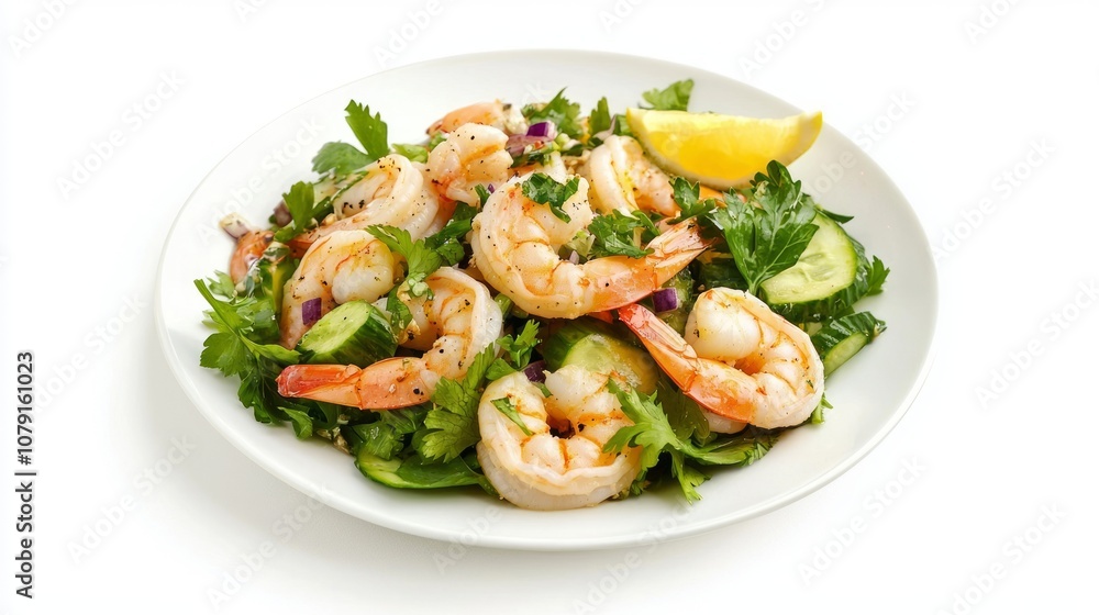 Fresh and Vibrant Thai Seafood Salad with Shrimp and Calamari, Ultra-Detailed Presentation Fresh and Vibrant Thai Seafood Salad with Shrimp and Calamari, Ultra-Detailed Presentation