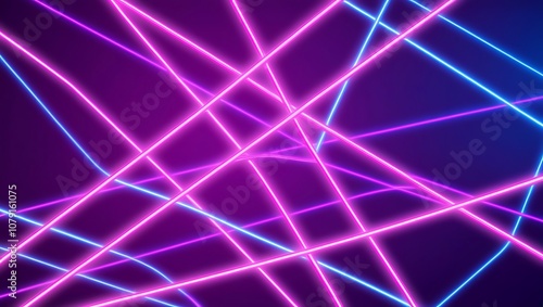 Abstract purple background with glowing lines. Generative Ai.