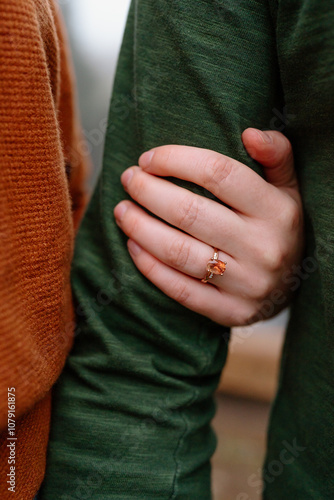 Orange Gemstone Wedding Ring