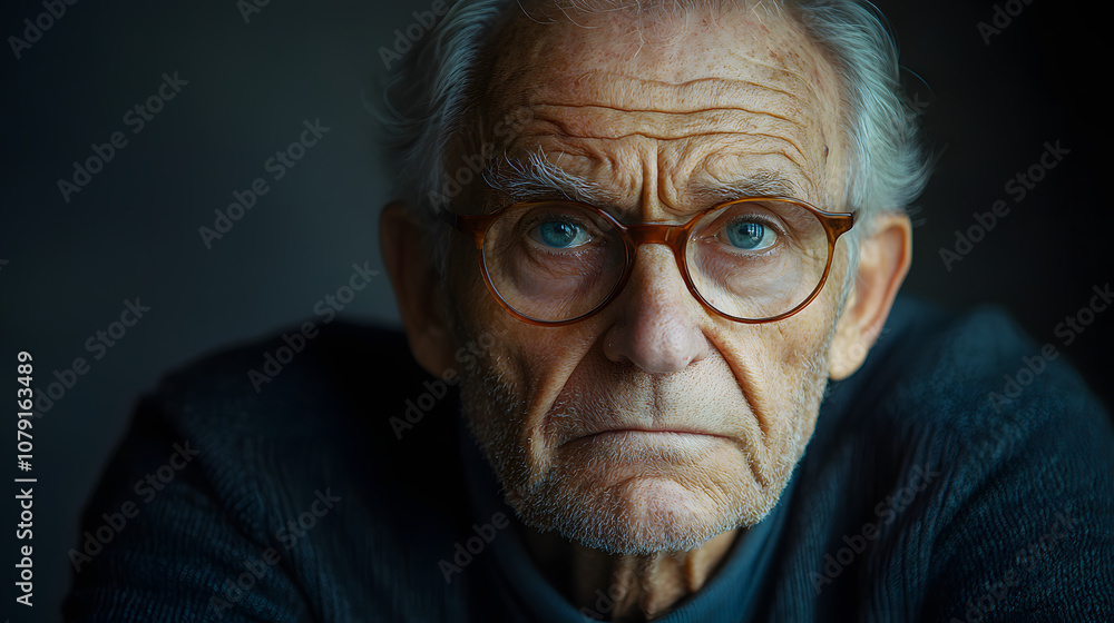 A senior man is holding his head in pain, showing signs of a joyful yet troubled expression, depicting the emotional complexity of aging, health issues, and emotional distress, ideal for health, menta A senior man is holding his head in pain, showing signs of a joyful yet troubled expression, depicting the emotional complexity of aging, health issues, and emotional distress, ideal for health, menta