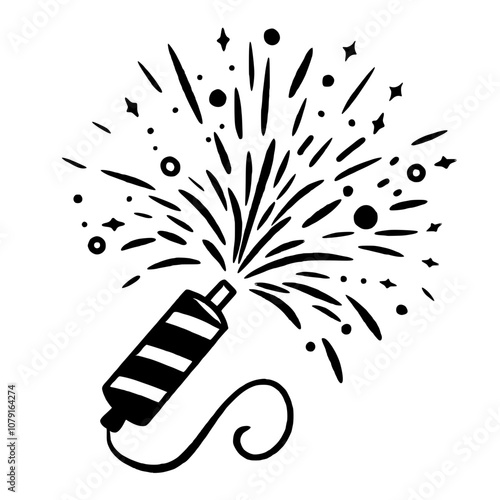 Confetti Hand drawn New Years Eve Celebration party graphic illustration isolated on white background color editable 