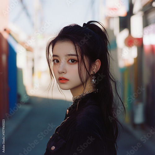 portrait of a woman in the city