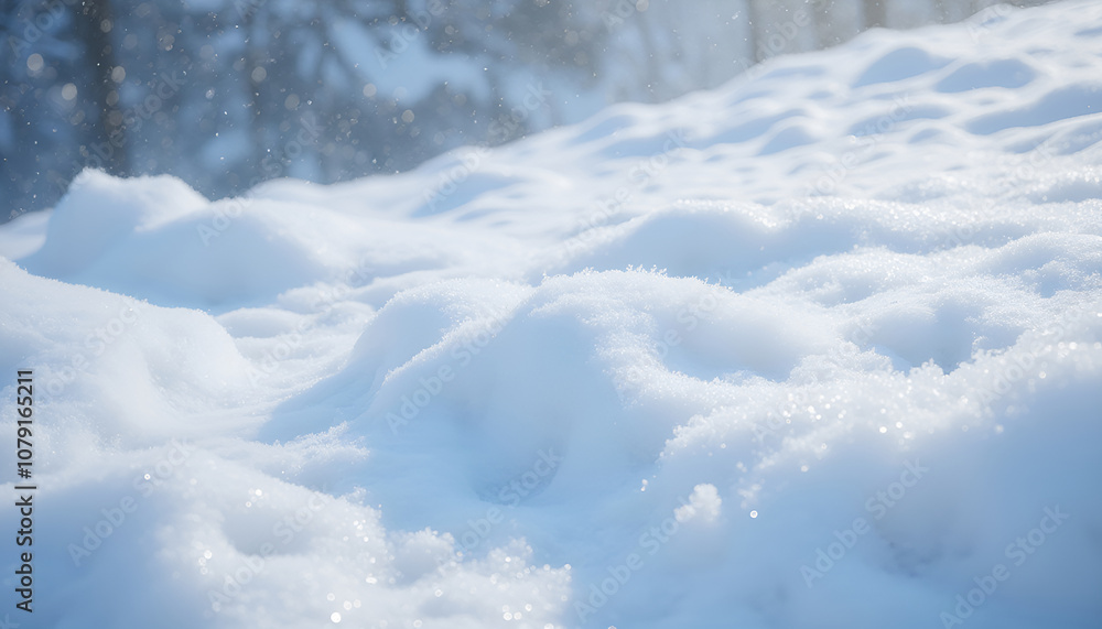 Pristine, Fluffy Snow with Frosted Needles and Soft Winter Shadows. Bright Sunlight Reflection on a White Canvas. A Chilly Winter Background Perfect for Holiday Themes, Banners, and Social Media Posts Pristine, Fluffy Snow with Frosted Needles and Soft Winter Shadows. Bright Sunlight Reflection on a White Canvas. A Chilly Winter Background Perfect for Holiday Themes, Banners, and Social Media Posts