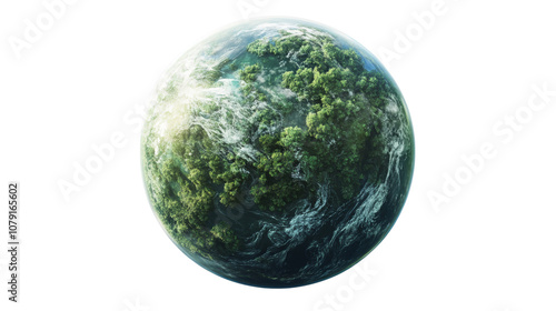Fototapeta Naklejka Na Ścianę i Meble -  Green planet concept, isolated on white background