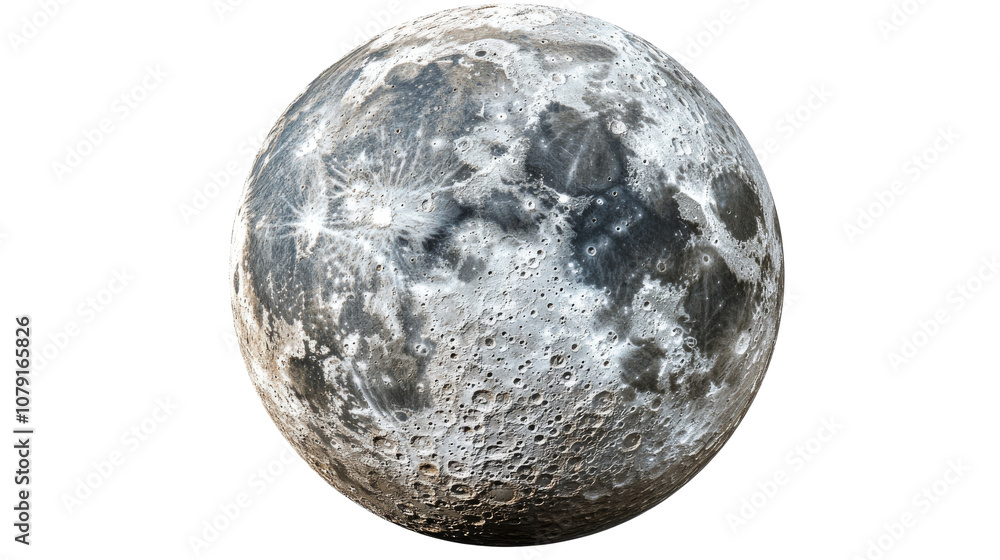Moon, isolated on white background Moon, isolated on white background