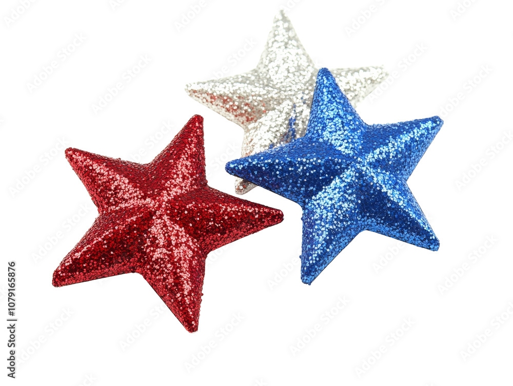 4th of July stars decoration, isolated on white background 4th of July stars decoration, isolated on white background