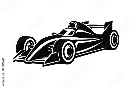 Formula One Car Vector Illustration - Sleek Racing Icon for Motorsport, Speed, and Grand Prix-Themed Designs