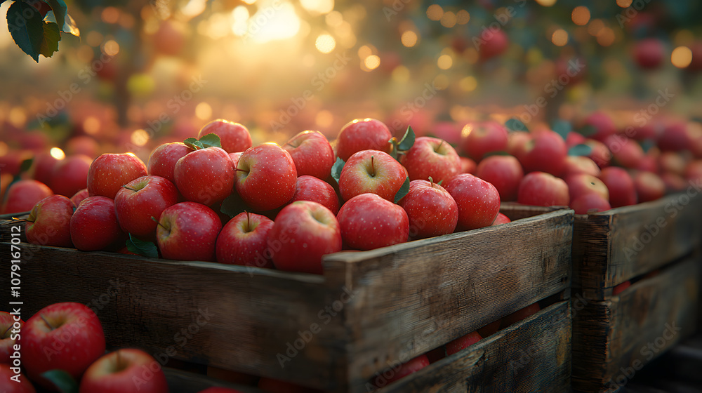 A photorealistic background of an apple orchard with rows of red apples hanging from the trees, creating a vibrant, picturesque scene that captures the essence of harvest season, fresh produce, and na A photorealistic background of an apple orchard with rows of red apples hanging from the trees, creating a vibrant, picturesque scene that captures the essence of harvest season, fresh produce, and na