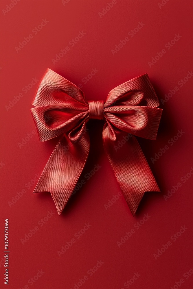 Red bow on a red background Red bow on a red background