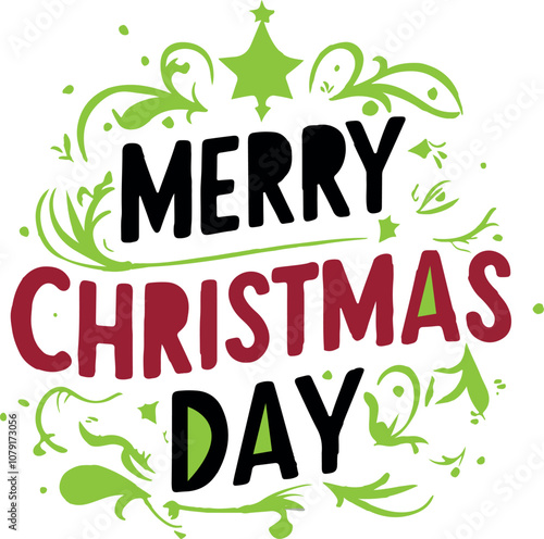 Merry Christ mas day design vector art