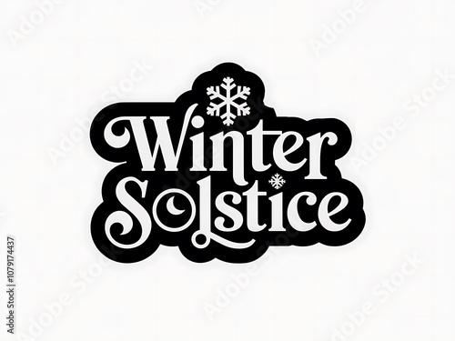 Winter Solstice with Snowflakes in Black and White