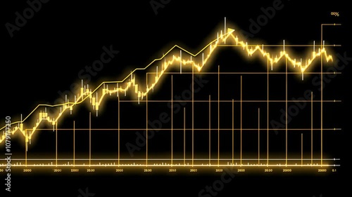 A financial chart depicting a steady upward trend over time, showcasing growth and data analysis.