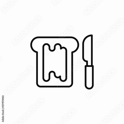 butter bread knife icon sign vector