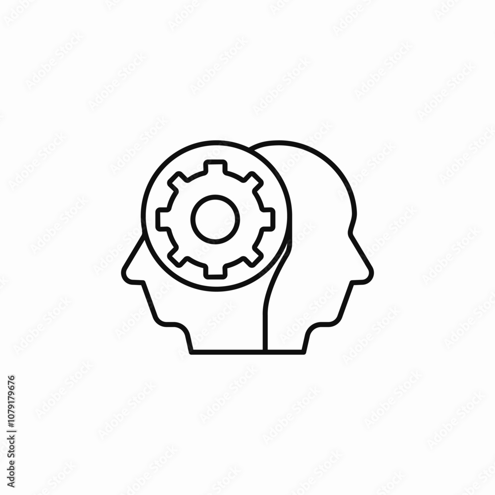 mindset gear icon sign vector mindset gear icon sign vector
