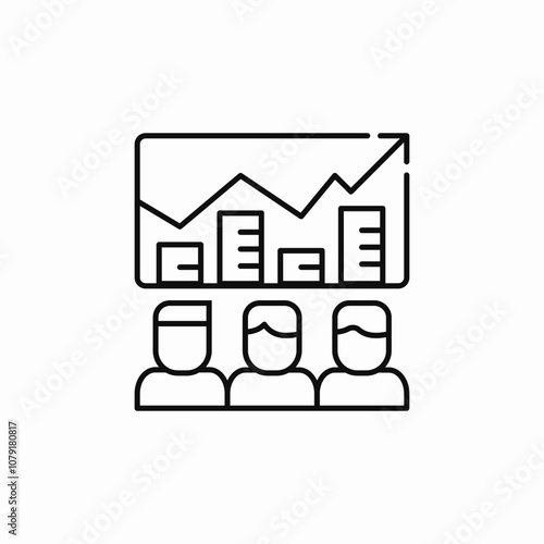statistics chart presentation audience icon sign vector
