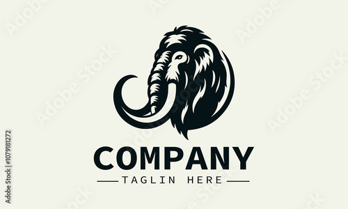 Mammoth Logo Design,Ice Age Animal Logo, Prehistoric Animal Logo