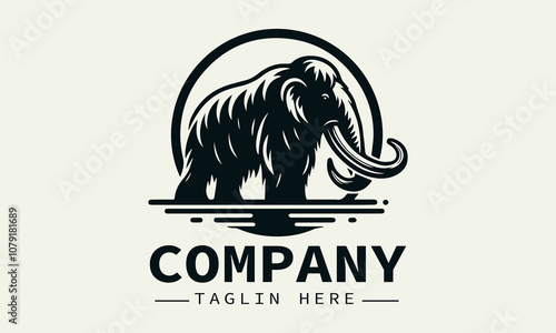 Mammoth Logo Design,Ice Age Animal Logo, Prehistoric Animal Logo