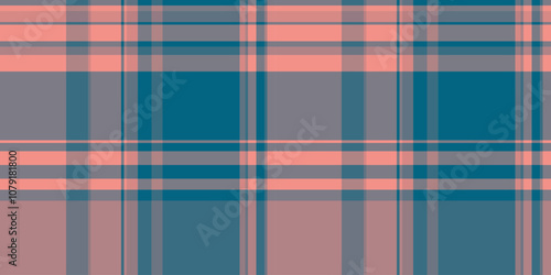 Faded pattern textile texture, professional check tartan plaid. 1970s fabric vector background seamless in pastel and cyan colors.