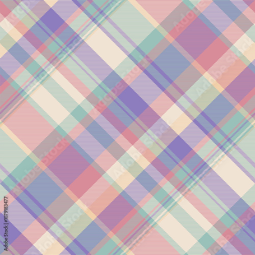 Sample textile texture seamless, oriental pattern background fabric. Nostalgia vector tartan check plaid in pastel and light colors.