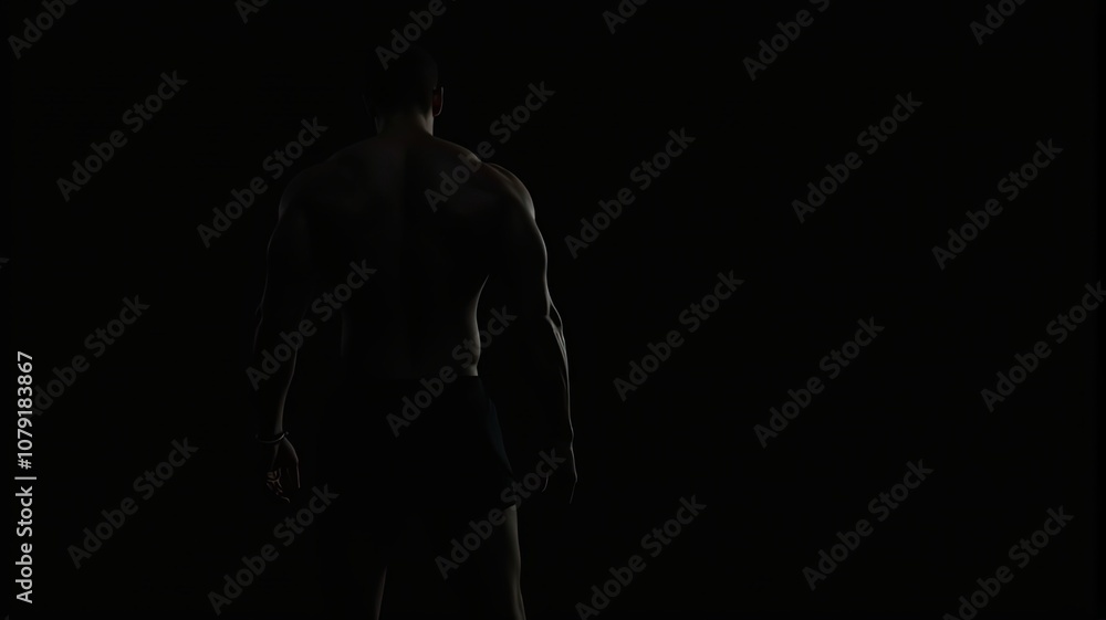 Man Silhouette in Dark Background Man Silhouette in Dark Background