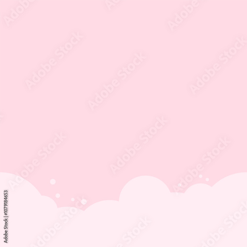 Seamless border of scattered translucent flour on a pink background