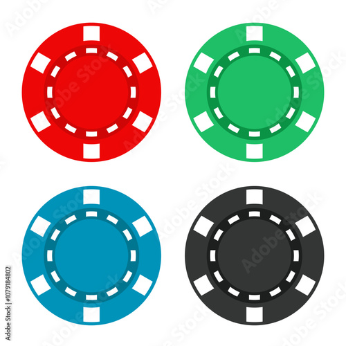 Ships set. Vector chips isolated on white background.