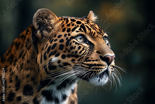 Wildcat Close-up Profile with Whiskers and Curious Gaze