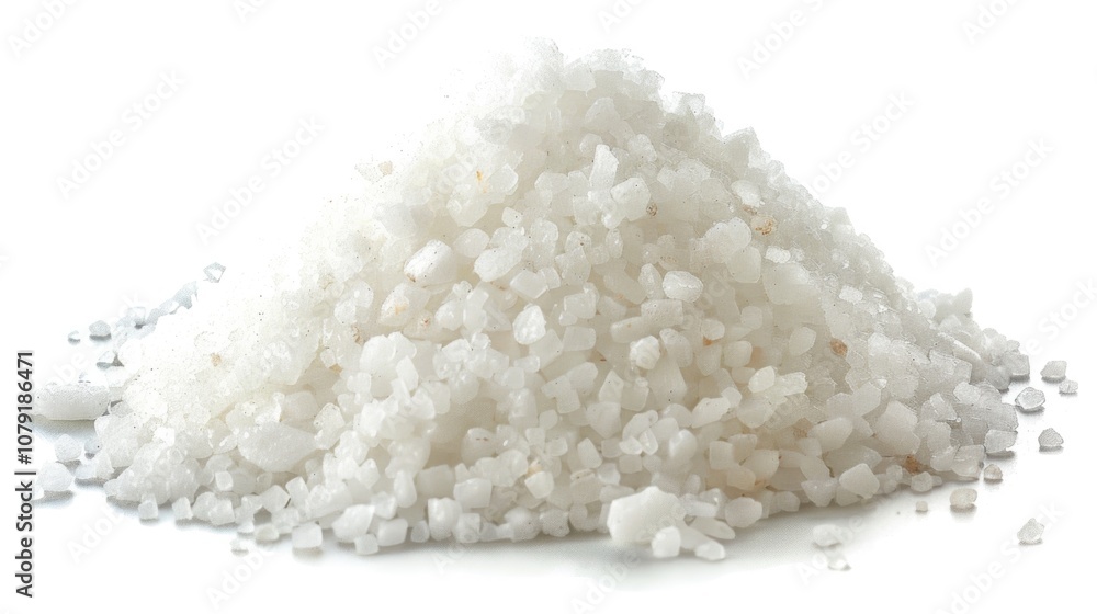 Pile of Salt: Heap of Sea Salt Isolated on White Background Pile of Salt: Heap of Sea Salt Isolated on White Background