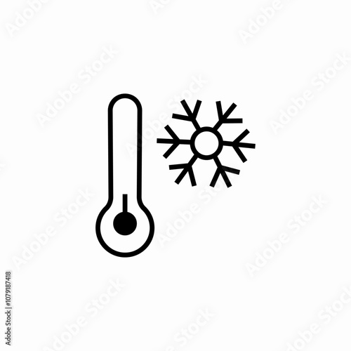 cold temperature weather icon sign vector