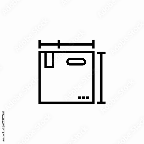 delivery box sizes icon sign vector
