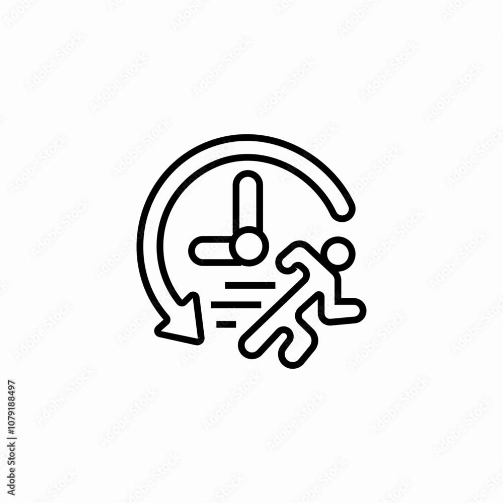 running time icon sign vector running time icon sign vector