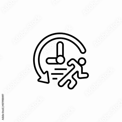 running time icon sign vector