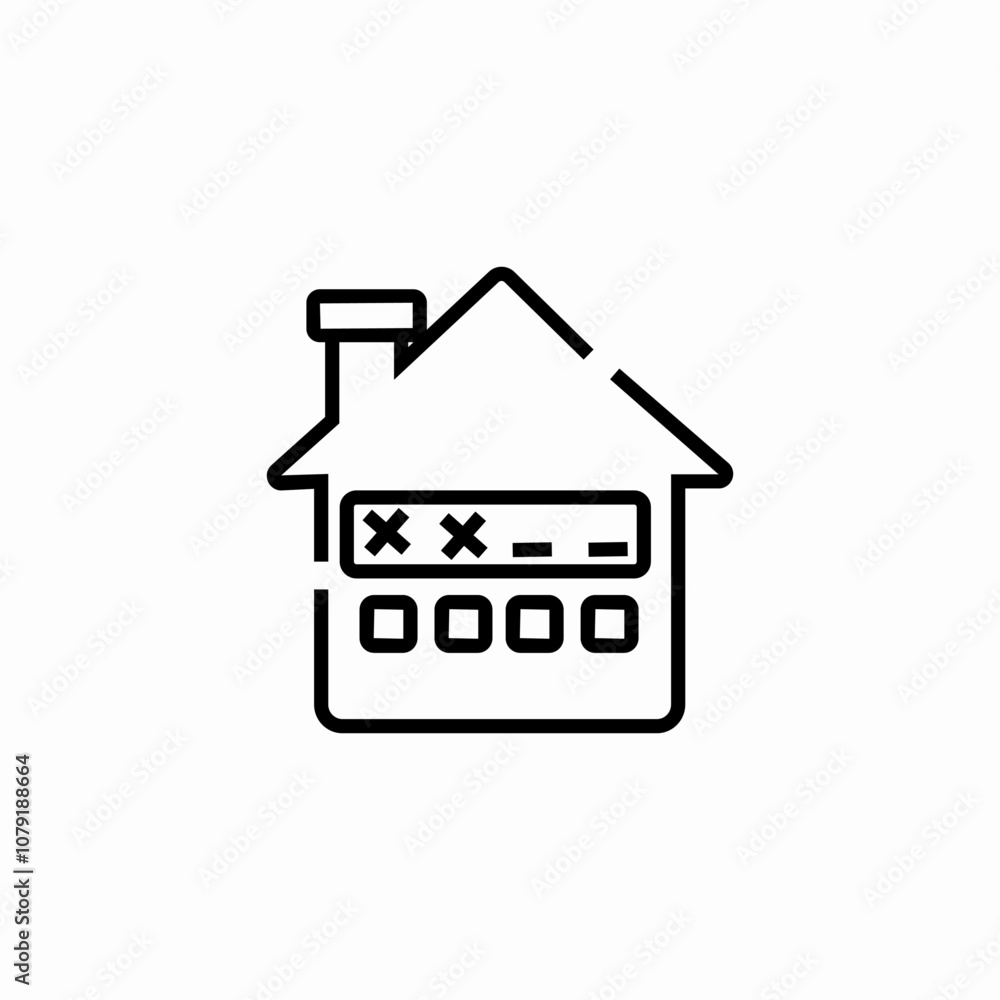 smart house password icon sign vector smart house password icon sign vector