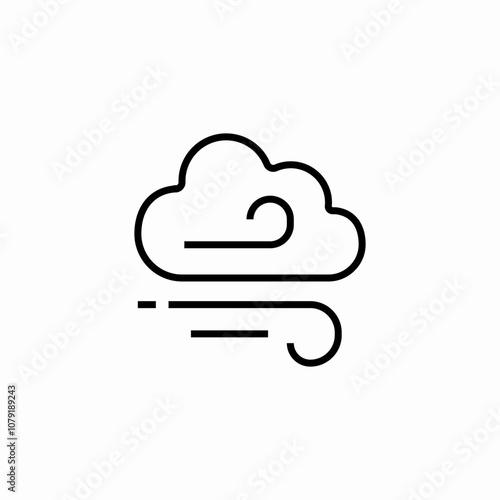 windy weather icon sign vector
