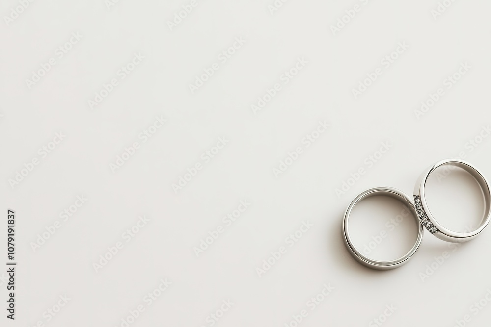 Minimalistic wedding rings on beige background Minimalistic wedding rings on beige background