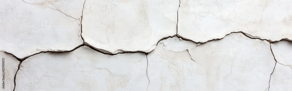 Cracked white wall texture showing wear and aging over time Cracked white wall texture showing wear and aging over time