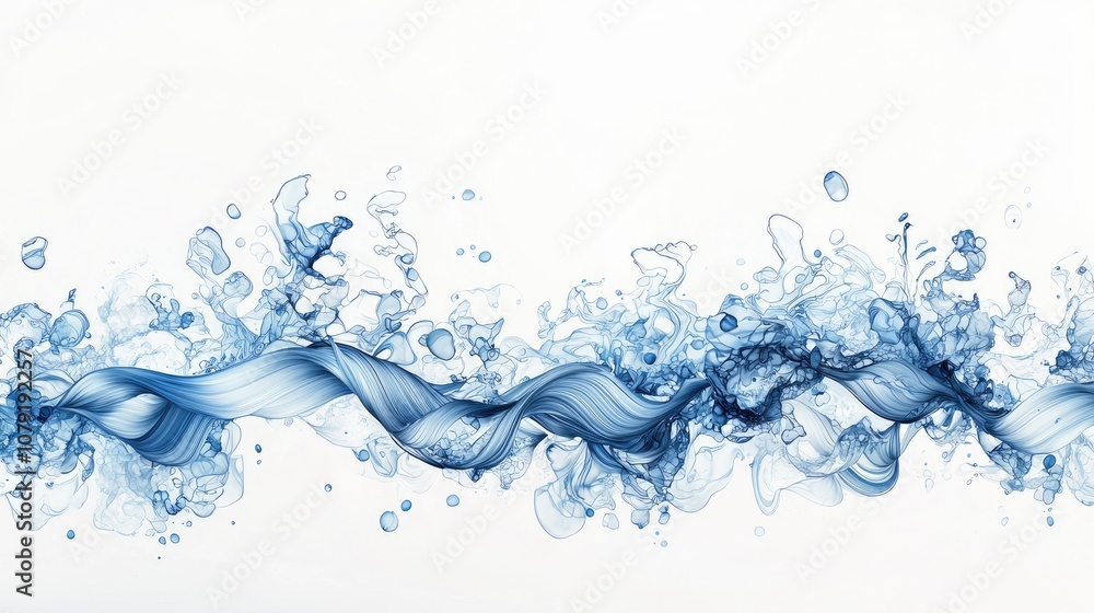 A vivid splash of blue water swirling gracefully against a white background, creating a dynamic and refreshing visual effect. A vivid splash of blue water swirling gracefully against a white background, creating a dynamic and refreshing visual effect.