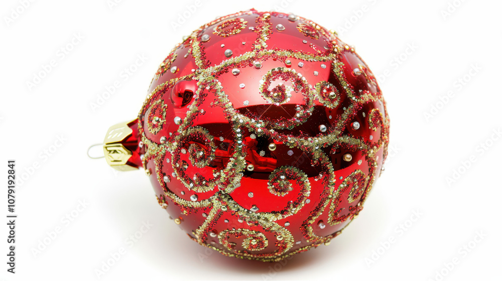 red christmas ball isolated on white red christmas ball isolated on white