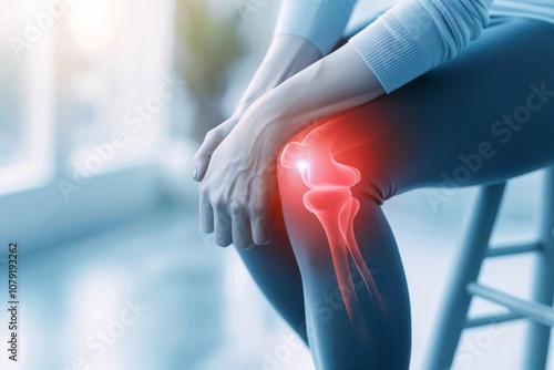 Knee Pain Illustration Capturing Distinctive Moment and Expression