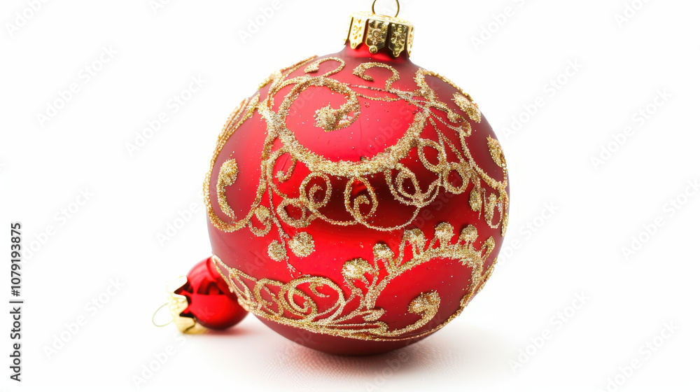 red christmas ball isolated on white red christmas ball isolated on white