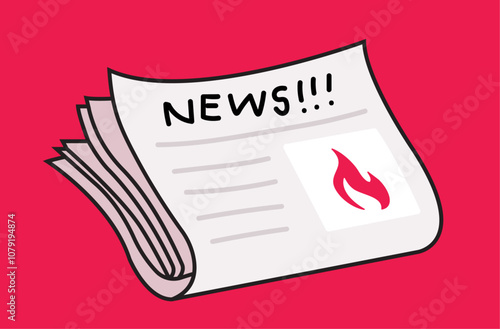 Viral treading news published cartoon style illustration