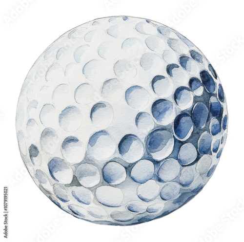 PNG Detailed watercolor illustration of a golf ball