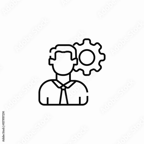 employee management cog icon sign vector