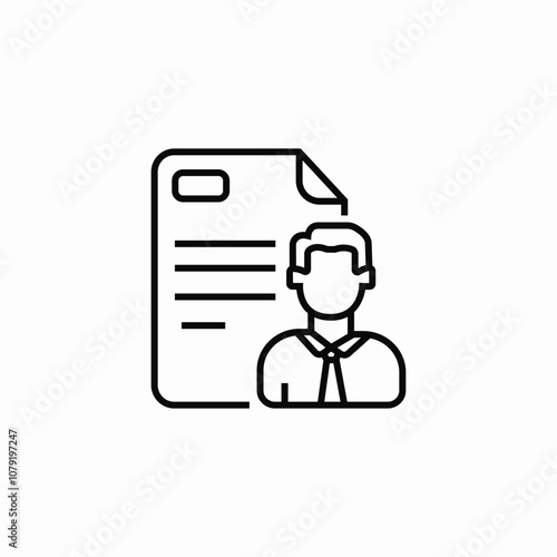employee resume icon sign vector