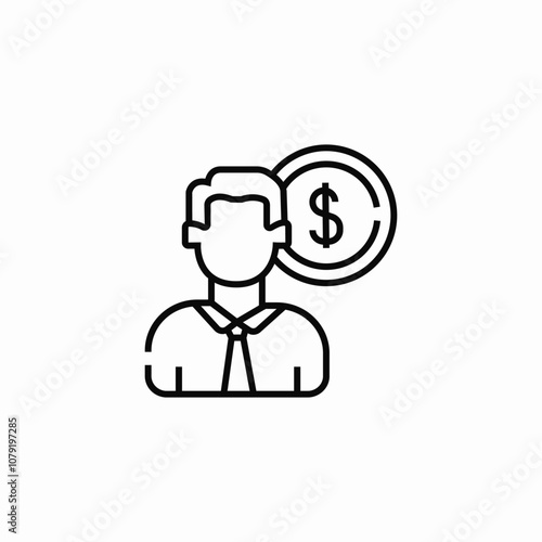 employee salary icon sign vector