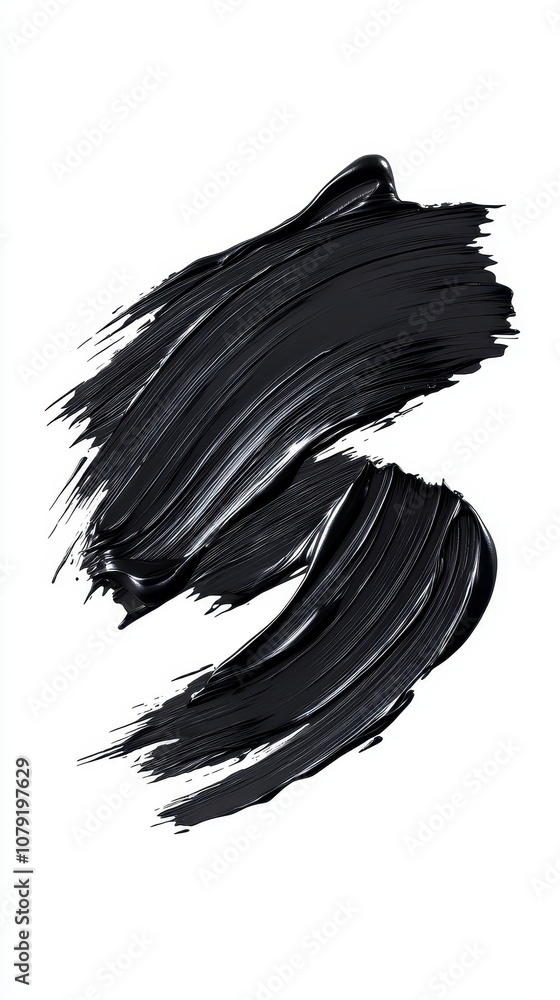 A bold, artistic black paint stroke on a white background, showcasing texture and movement. A bold, artistic black paint stroke on a white background, showcasing texture and movement.