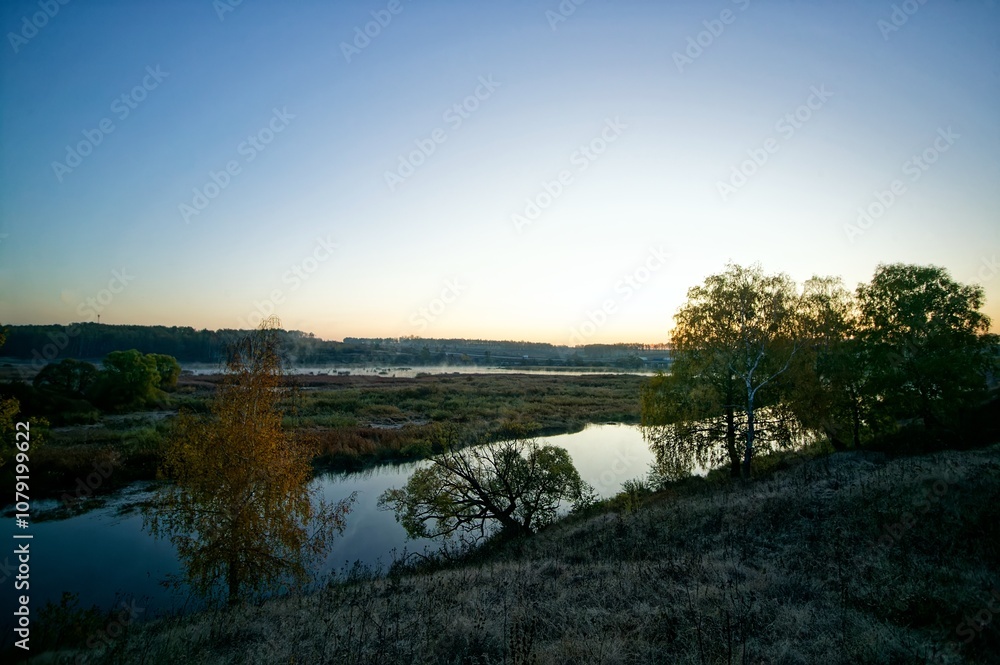 Early October morning on a small river Early October morning on a small river