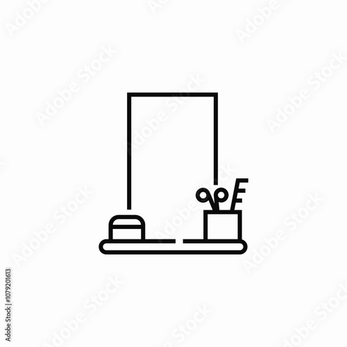 makeup desk mirror icon sign vector