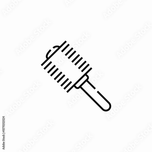 round hairbrush icon sign vector